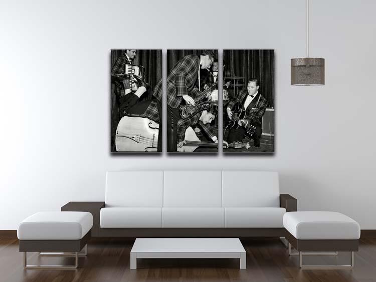 Bill Haley and The Comets 3-panel canvas print featuring vibrant colors and dynamic design, perfect for home decor.